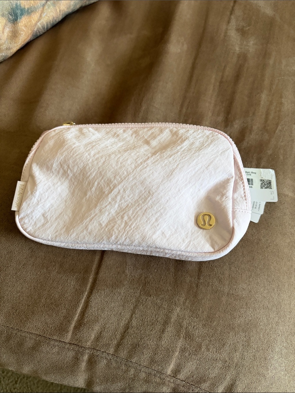 lululemon athletica Blush Pink Travel Pouch with Gold Logo